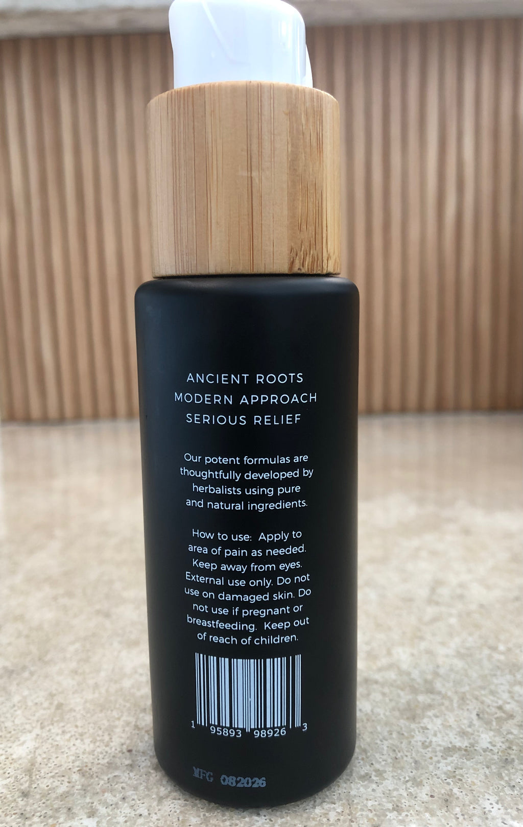 Back of The Formula for Pain bottle showing ingredients, directions, and barcode
